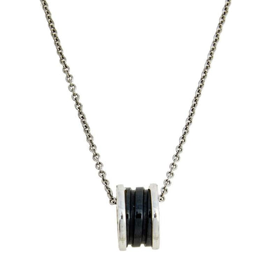 [Luxe Jewelry]ZERO 1 BLACK CERAMIC SILVER NECKLACE