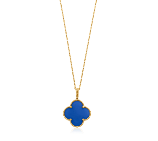 [Luxe Jewelry]CLOVER 25MM NECKLACE TURQUOISE ROSE GOLD
