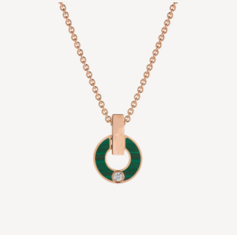 [Bijoux de luxe]Collier Gari en or rose et malachite