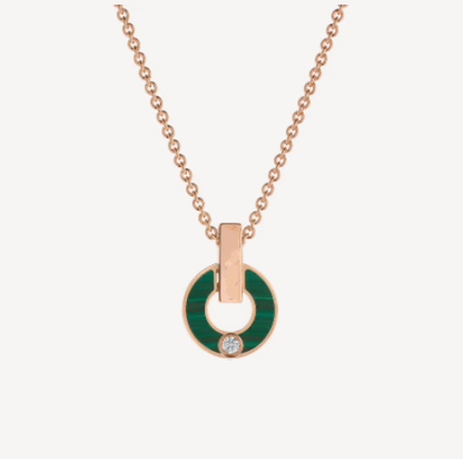 [Bijoux de luxe]Collier Gari en or rose et malachite