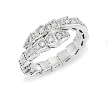 [Luxe Jewelry]SERPENTI RING SILVER DIAMOND PAVED 4MM