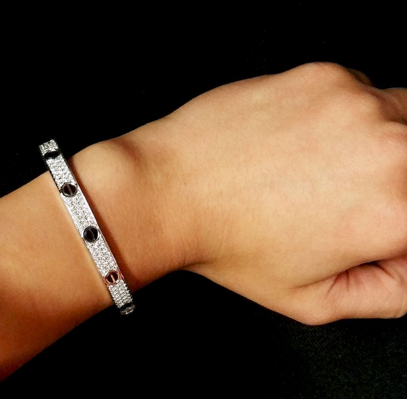 [Luxe Jewelry]LOVE BRACELET 6.1MM DIAMOND-PAVED CERAMIC