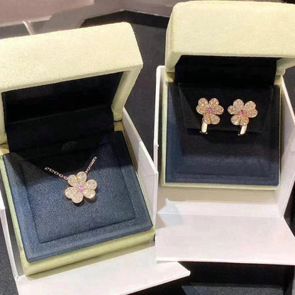 [Luxe Jewelry]FRIVOLE ROSE GOLD FLOWER DIAMOND NECKLACE
