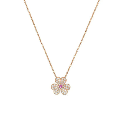 [Luxe Jewelry]FRIVOLE ROSE GOLD FLOWER DIAMOND NECKLACE