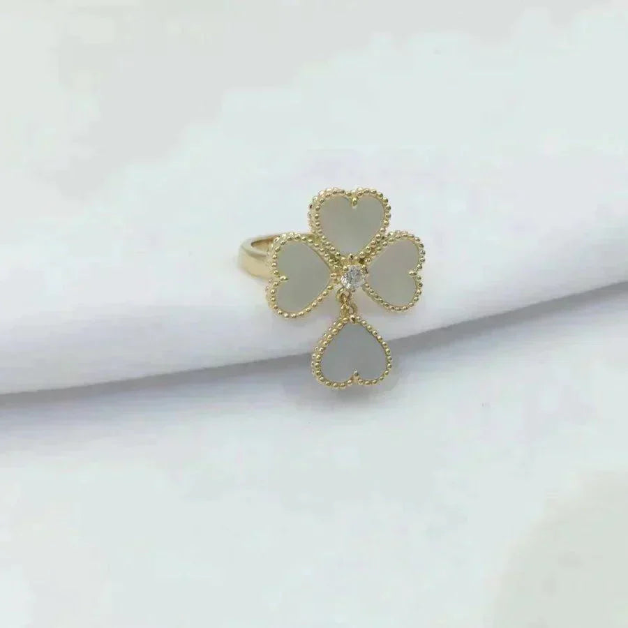 [Luxe Jewelry]SWEET CLOVER WHITE MOP RING