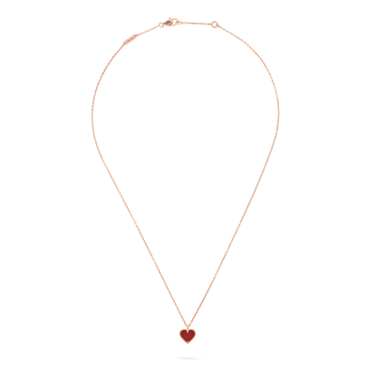 [Luxe Jewelry]SWEET CLOVER CARNELIAN HEART NECKLACE