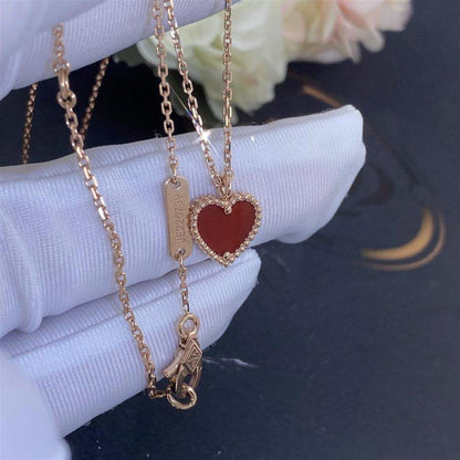 [Luxe Jewelry]SWEET CLOVER CARNELIAN HEART NECKLACE