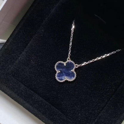 [Luxe Jewelry]CLOVER 15MM PIETERSITE NECKLACE SILVER