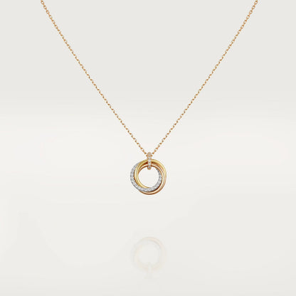 [Bijoux de luxe] COLLIER TRINITY ARGENT OR OR ROSE DIAMANTS 