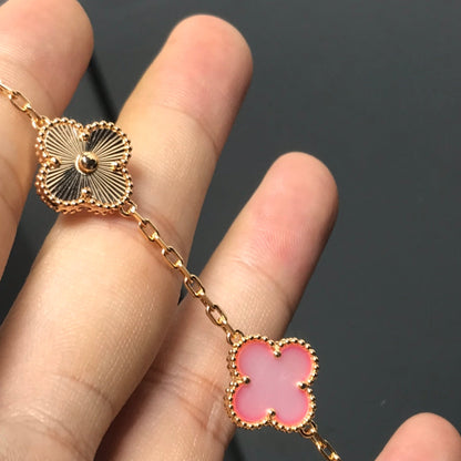 [Luxe Jewelry]CLOVER BRACELET 5 MOTIF PINK AND PINK GOLD