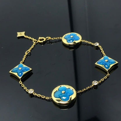 [Bijoux de luxe] BRACELET BLEU 4 MOTIFS ÉTOILE ET SOLEIL