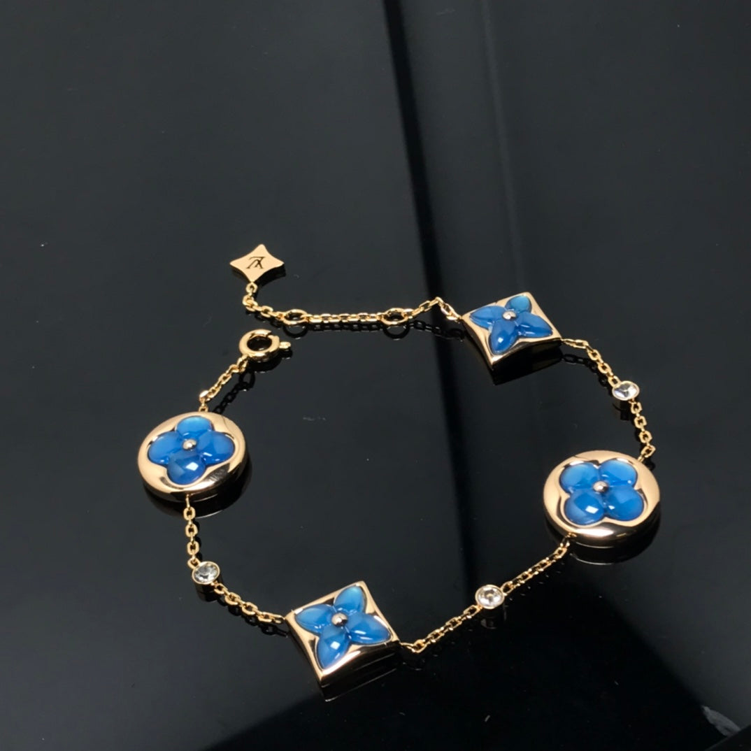 [Bijoux de luxe] BRACELET BLEU 4 MOTIFS ÉTOILE ET SOLEIL