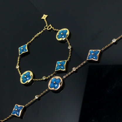 [Bijoux de luxe] BRACELET BLEU 4 MOTIFS ÉTOILE ET SOLEIL
