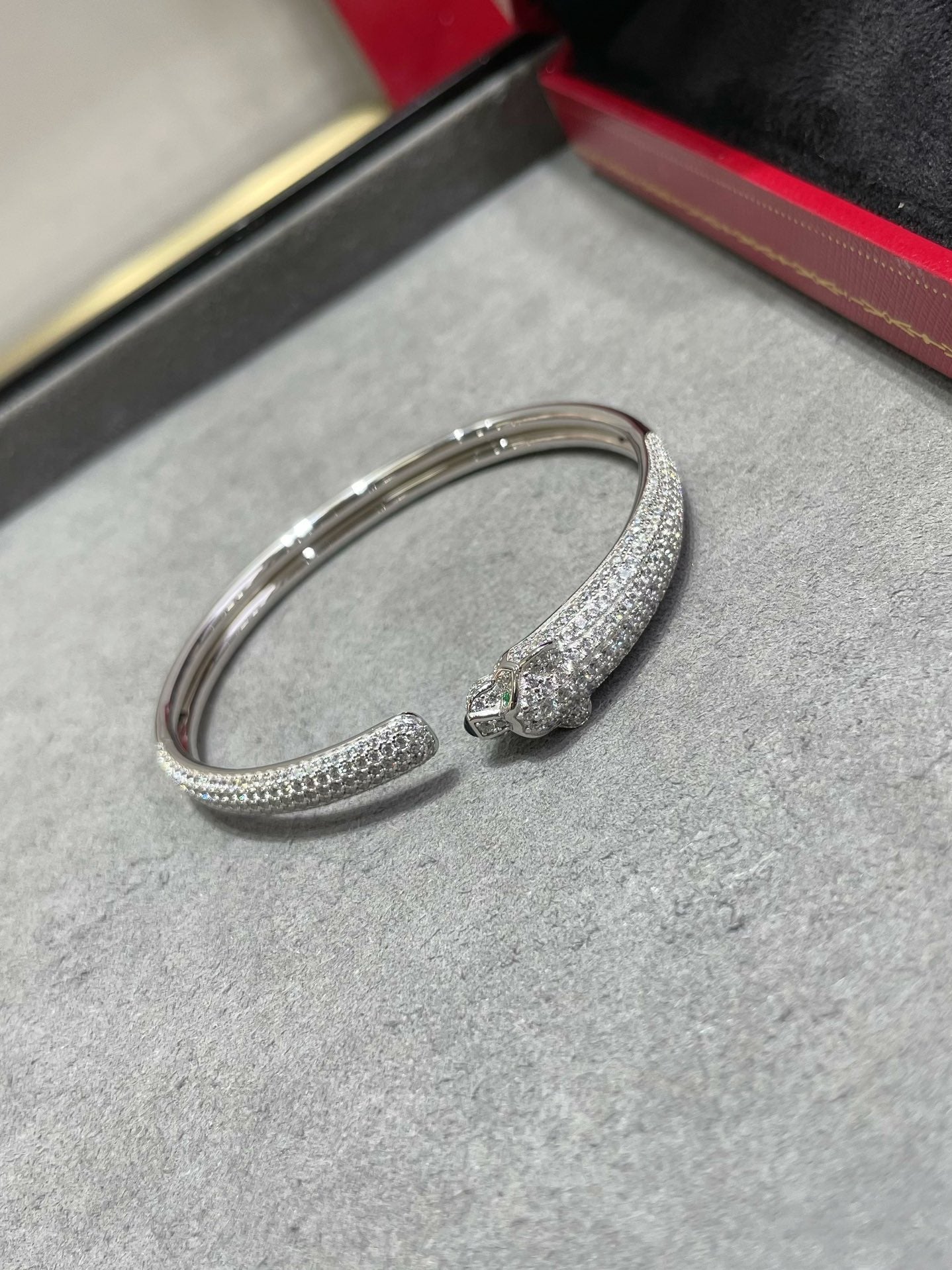 [Luxe Jewelry]PANTHERE FULL DIAMOND OPEN BRACELET