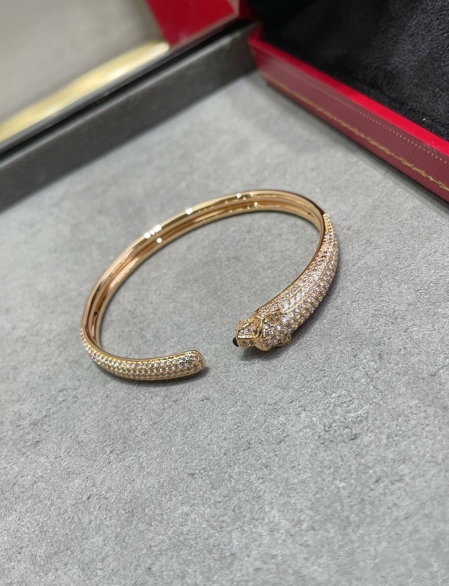 [Luxe Jewelry]PANTHERE FULL DIAMOND OPEN BRACELET