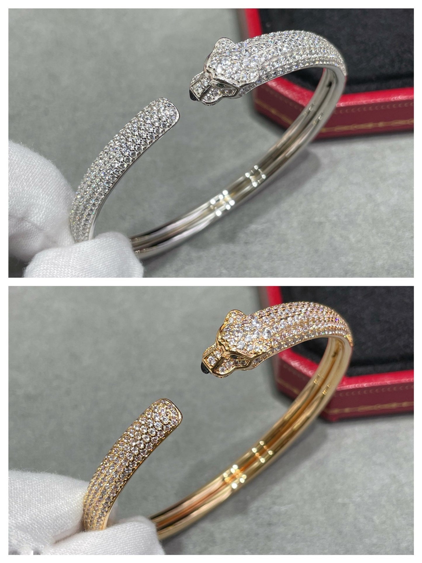 [Luxe Jewelry]PANTHERE FULL DIAMOND OPEN BRACELET