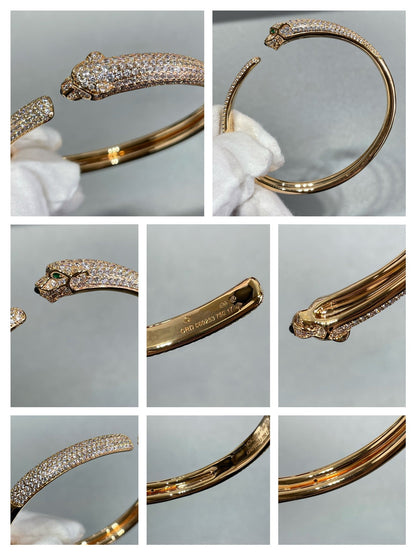[Luxe Jewelry]PANTHERE FULL DIAMOND OPEN BRACELET