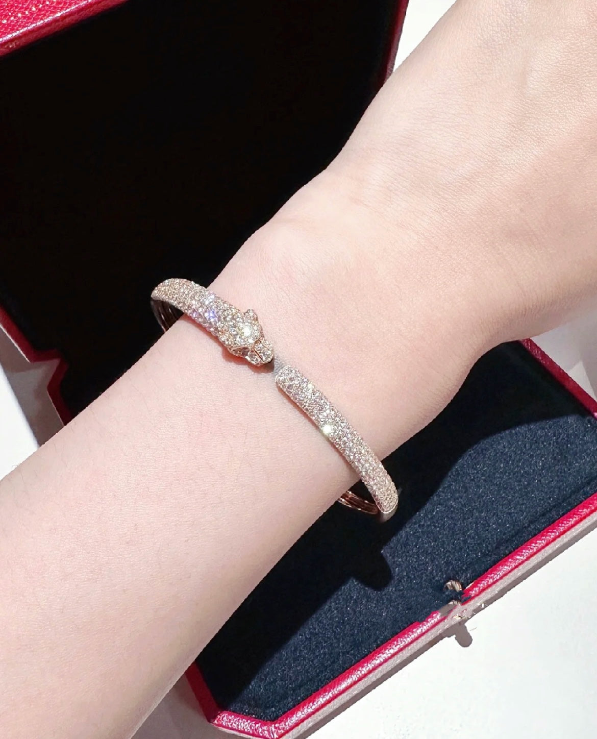 [Luxe Jewelry]PANTHERE FULL DIAMOND OPEN BRACELET