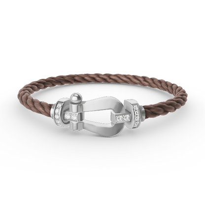 [Luxe Jewelry]FORCE LARGE HORSESHOE HALF DIAMOND BRACELET SILVER