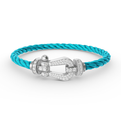 [Luxe Jewelry]FORCE LARGE HORSESHOE FULL DIAMOND BRACELET SILVER