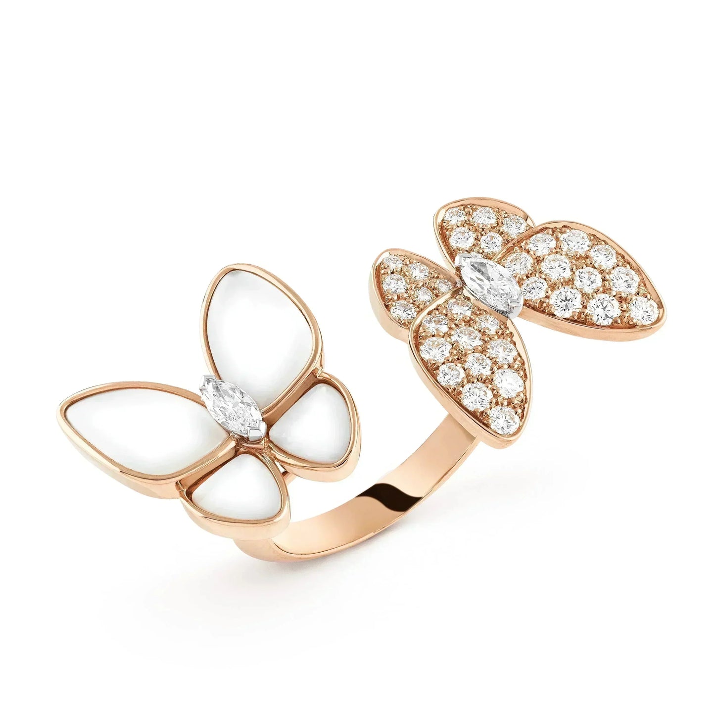[Bijoux de luxe] BAGUE PAPILLON DOUBLE DIAMANT